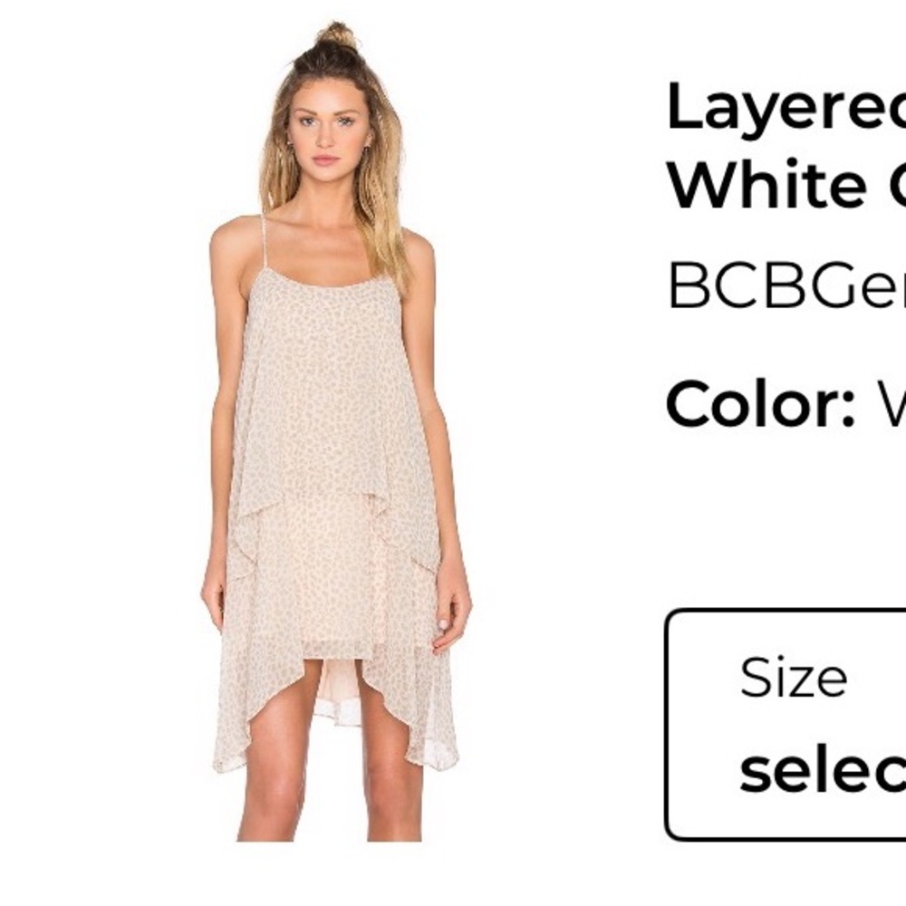 BCBGeneration Whisper White Combo High Low Dress